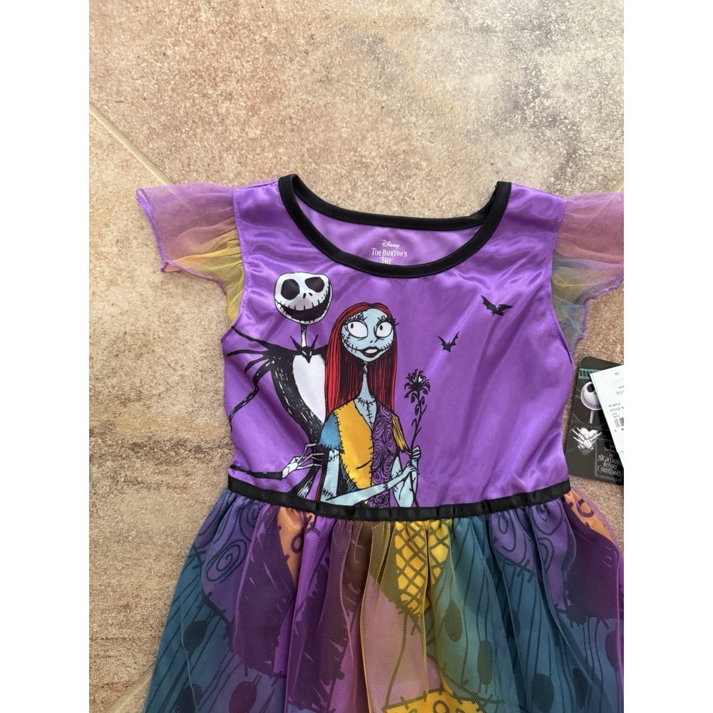 Girls' Disney The Nightmare Before Christmas Purple Nightgown Size S(6/6X) NWT - Picture 2 of 6